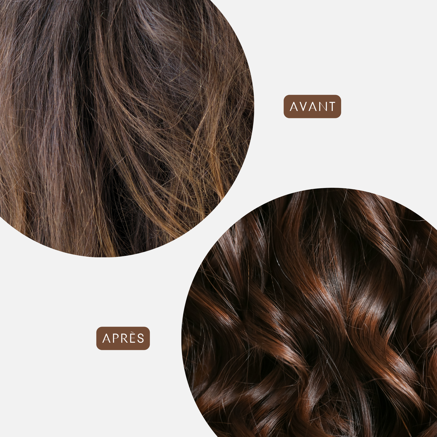 Avant après des cheveux avec taie en soie