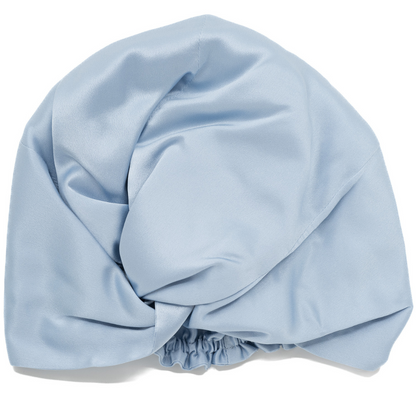 Turban Femme Pure Soie Baby Blue