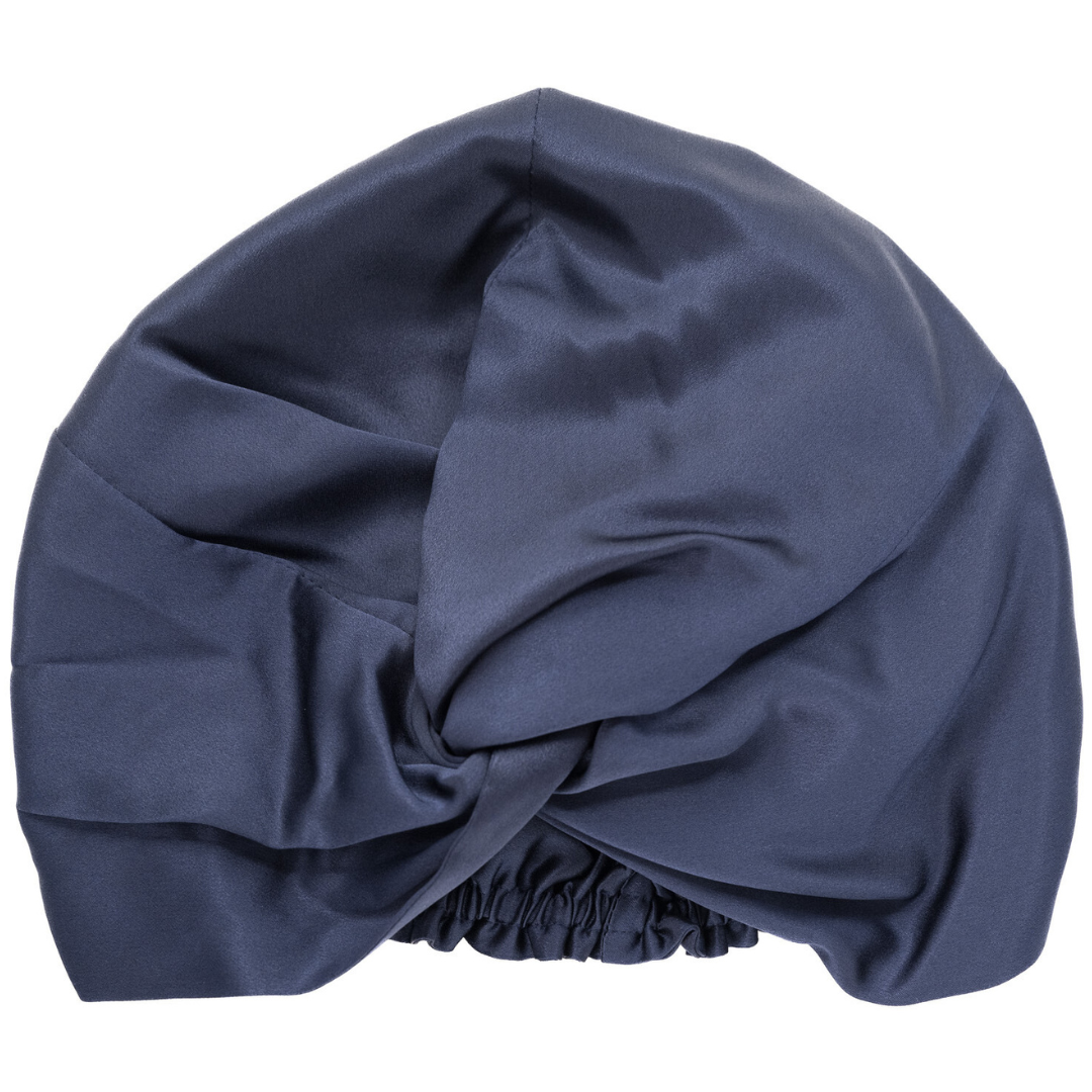 Turban Femme Pure Soie Marine