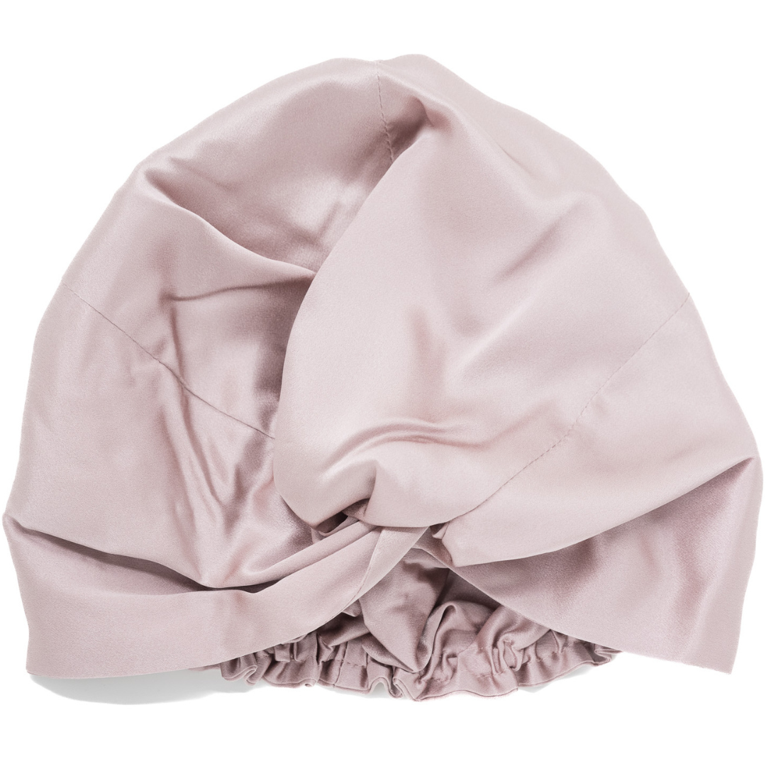 Turban Femme Pure Soie Rose Foncé