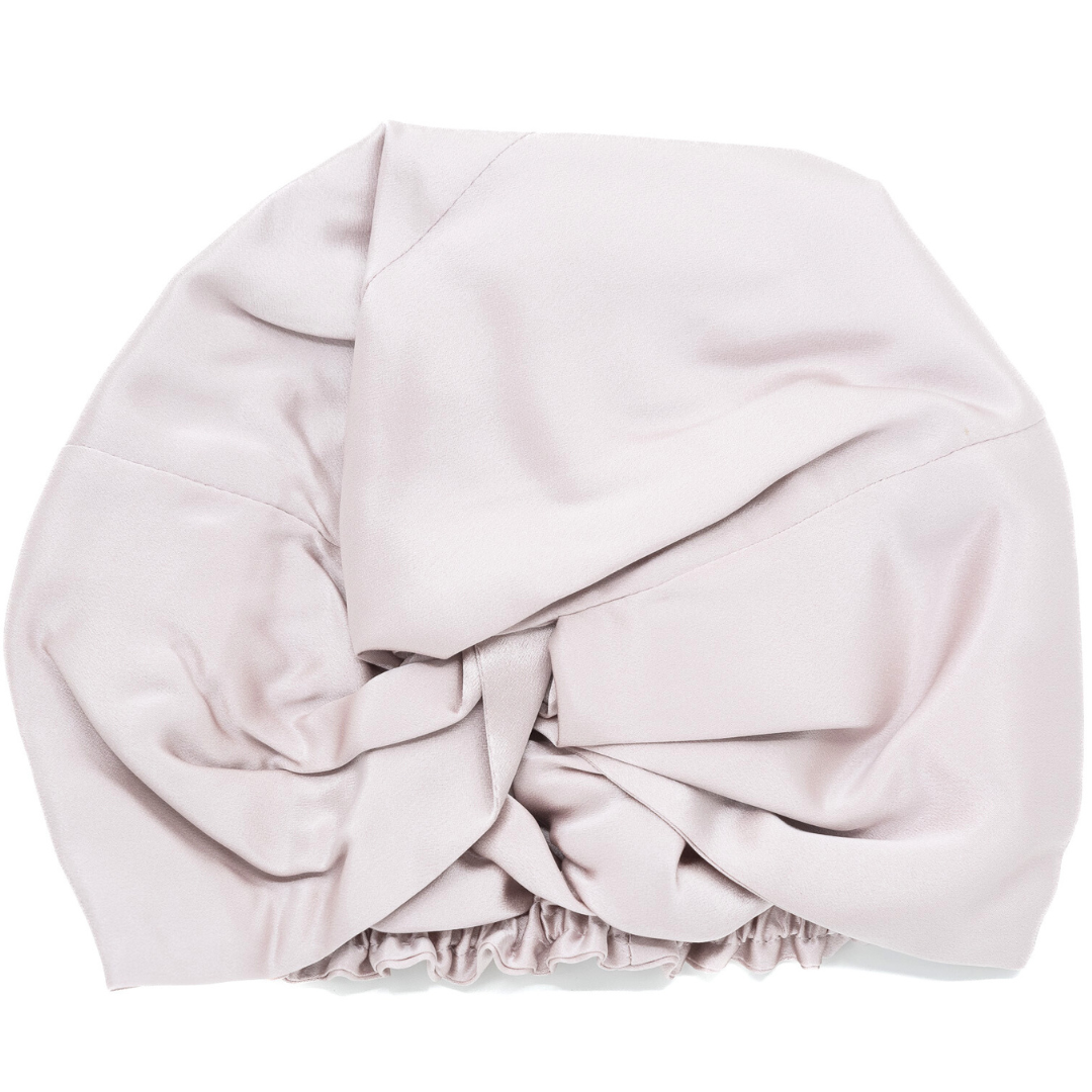 Turban Femme Pure Soie Vieux Rose