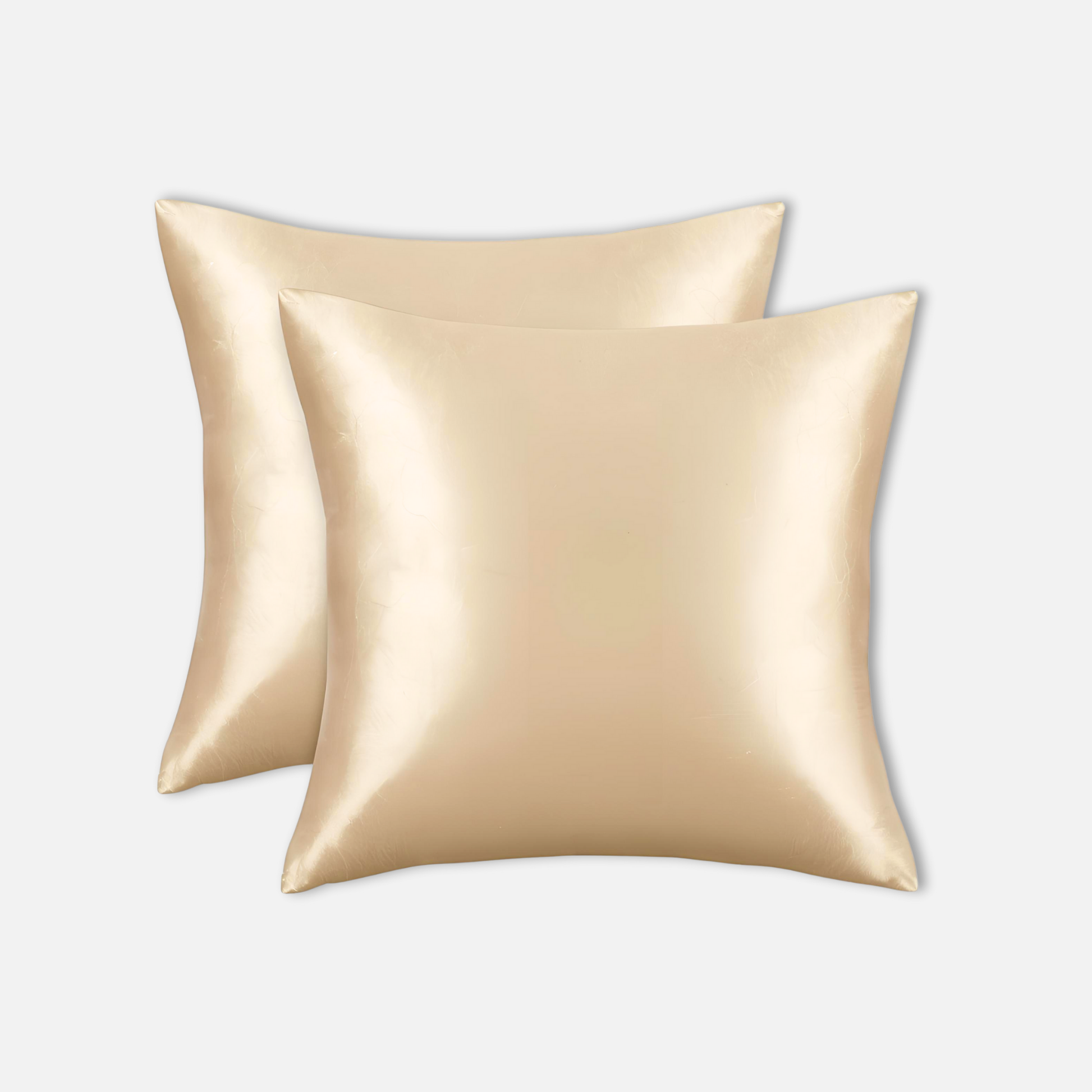 Taies d'oreiller en soie champagne