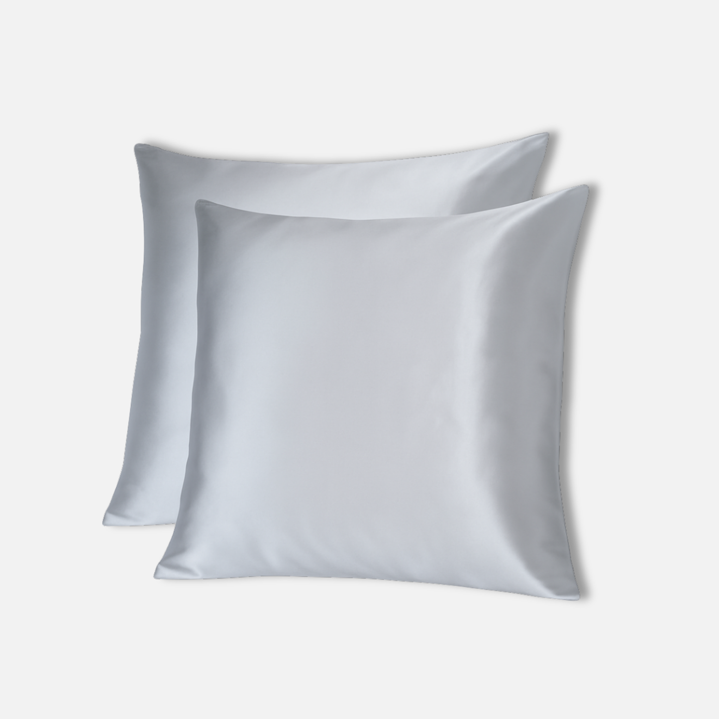 Taies d'oreiller en soie gris clair