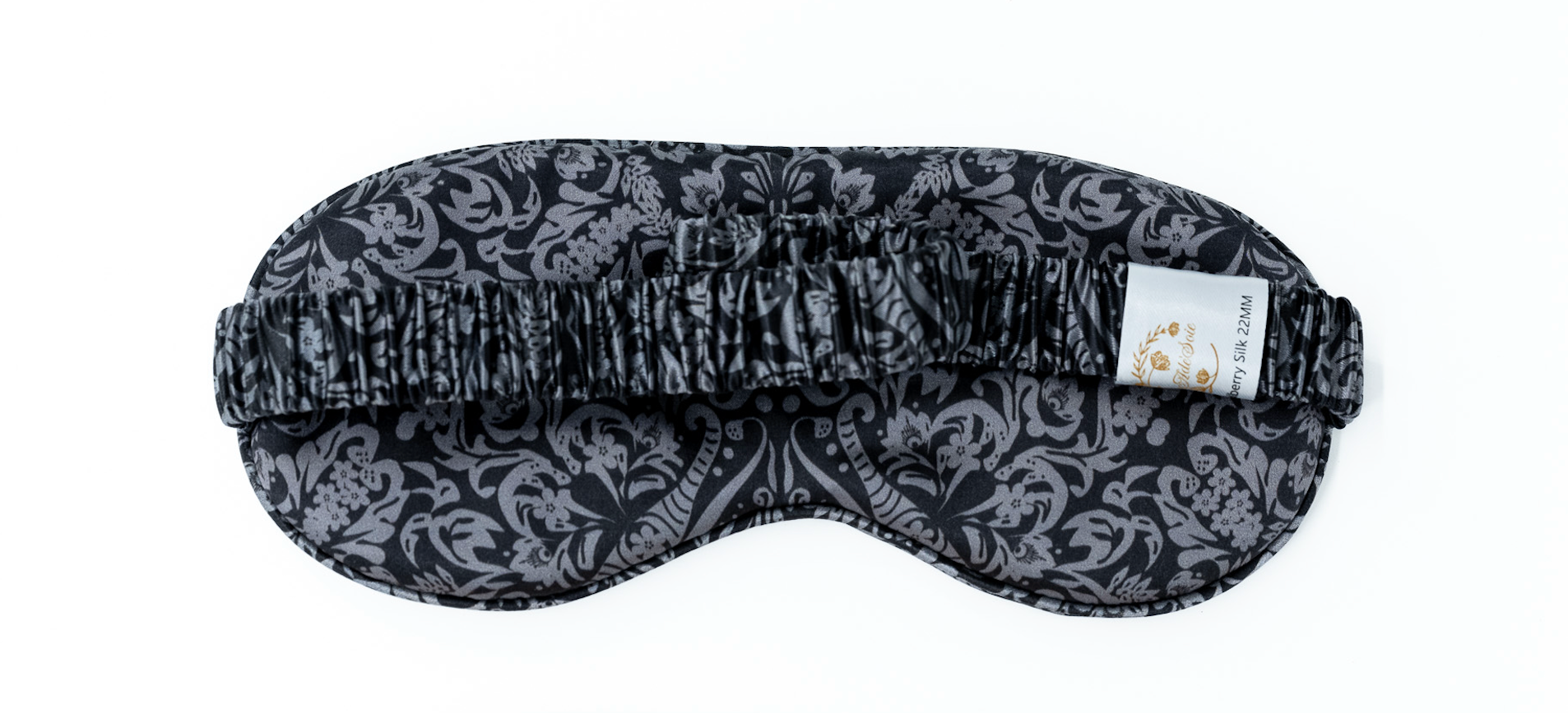 Masque de nuit en soie noir imprimé