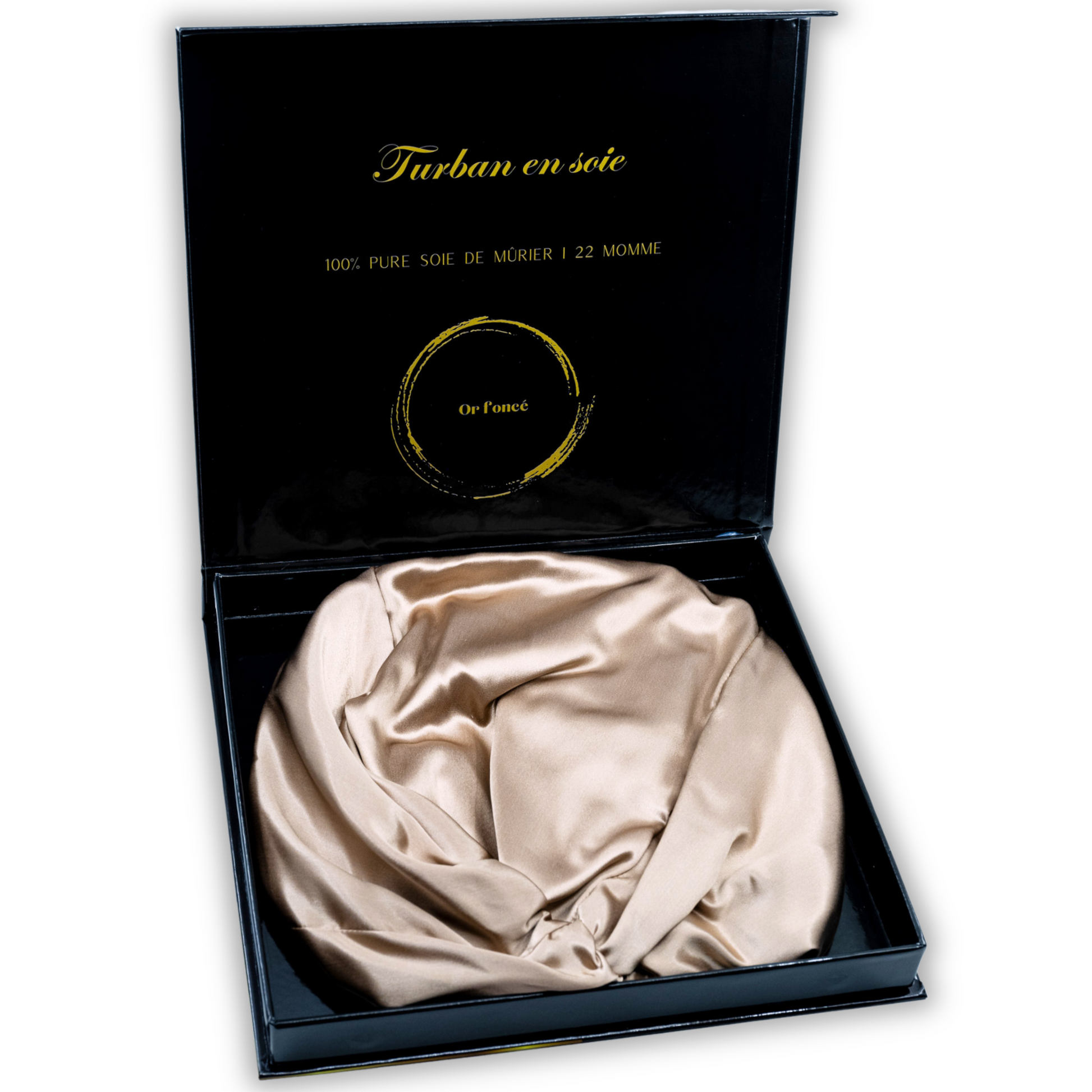 Coffret Cadeau Bonnet Pure Soie Or.