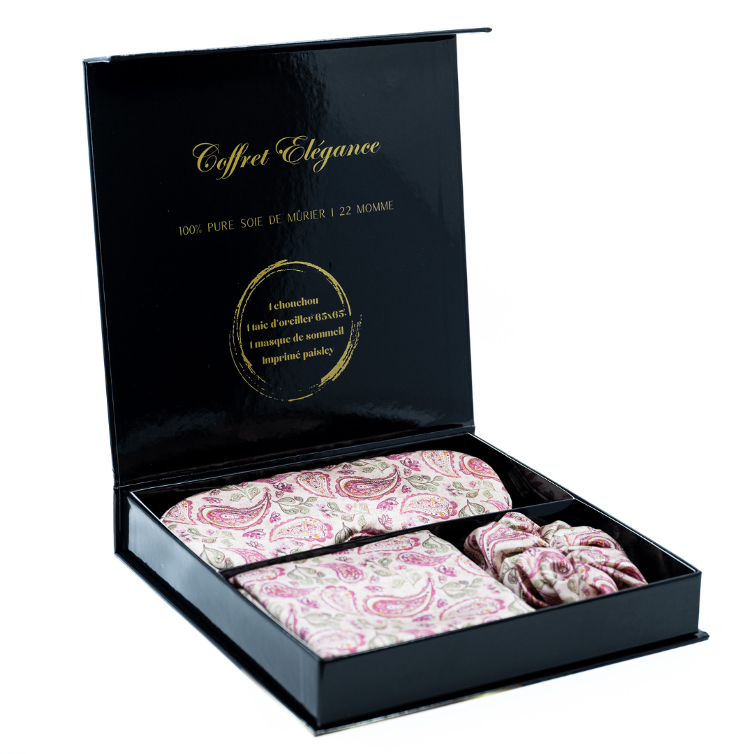 Coffret cadeau en soie Paisley - Édition Élégance.